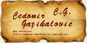 Čedomir Gazikalović vizit kartica